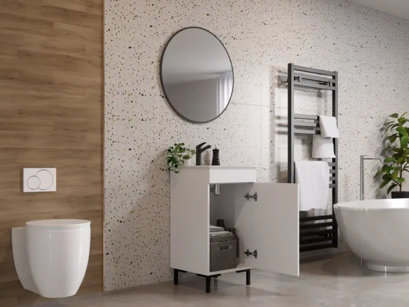 Set Masca Baie + Chiuveta 450 + Oglinda Rotunda Albio — imaginea 2