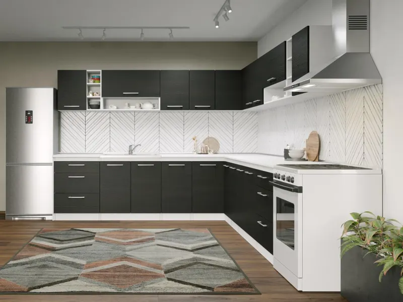 Set Mobila Bucatarie Colt Mina 280*280 Alb/Ferrara - C36 — imaginea 2