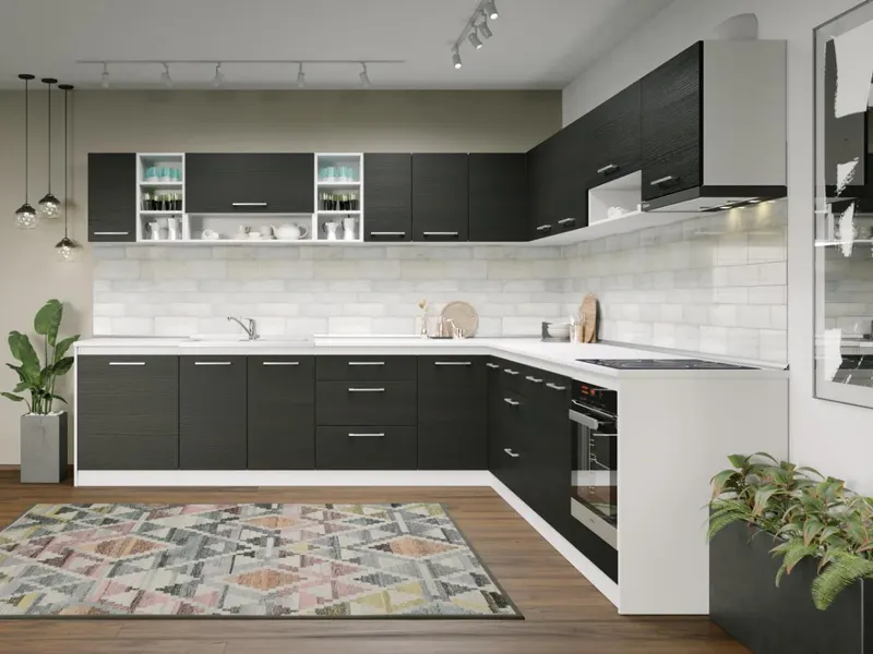 Set Mobila Bucatarie Colt Mina 300*300 Alb/Ferrara - C32 — imaginea 2