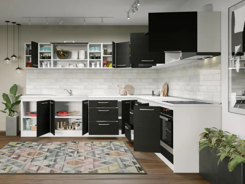Set Mobila Bucatarie Colt Mina 300*300 Alb/Ferrara - C32 — imaginea 3