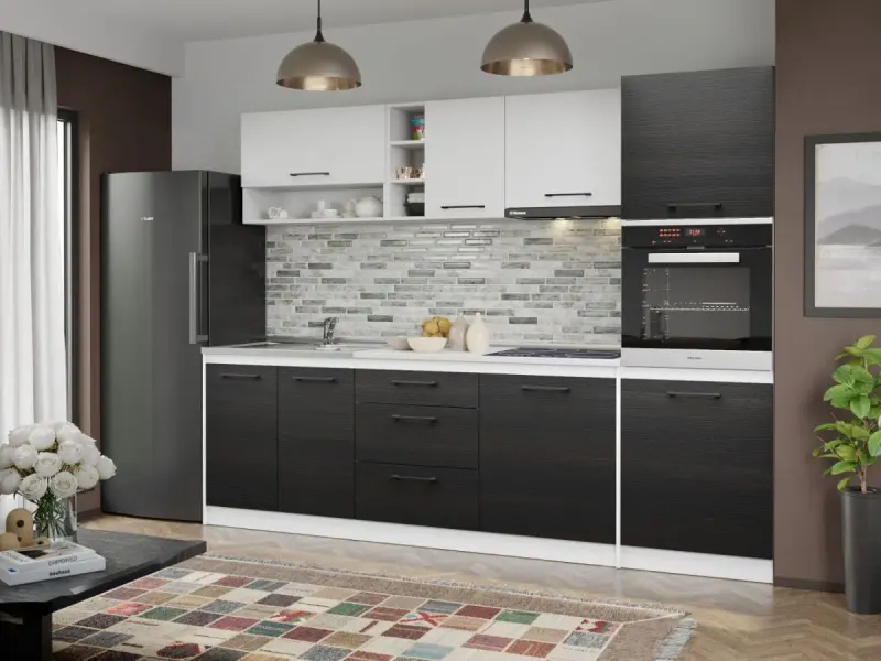 Set Mobila Bucatarie Mina Yang 260 Ferrara/Alb C176 — imaginea 2
