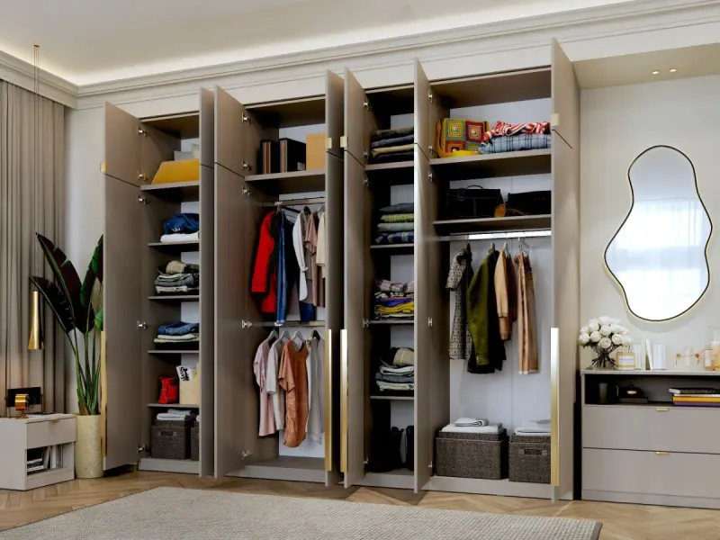 Dulap dormitor haine Inalt Bej/casmir 287 cm Auris C1 — imaginea 2