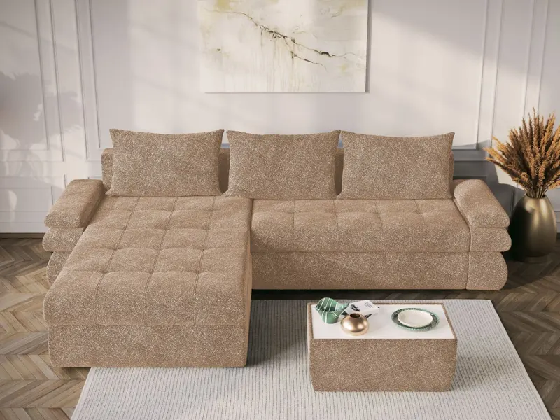 Coltar Extensibil Molly Plusat Bej — imaginea 2