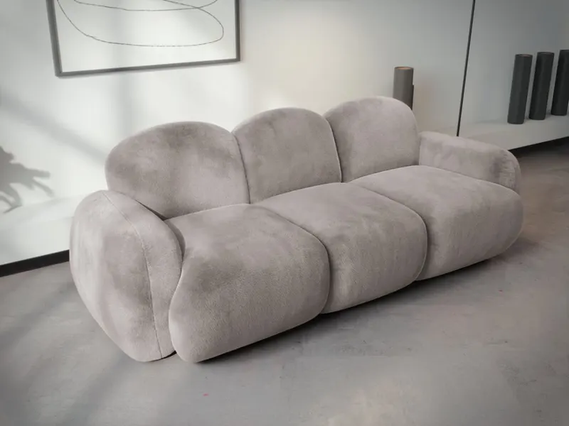 Canapea bubble Zenvia plusata bej — imaginea 3
