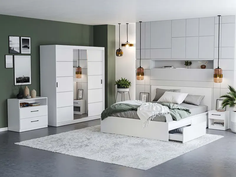 Dulap Nordis 184 usi alb/oglinda — imaginea 3
