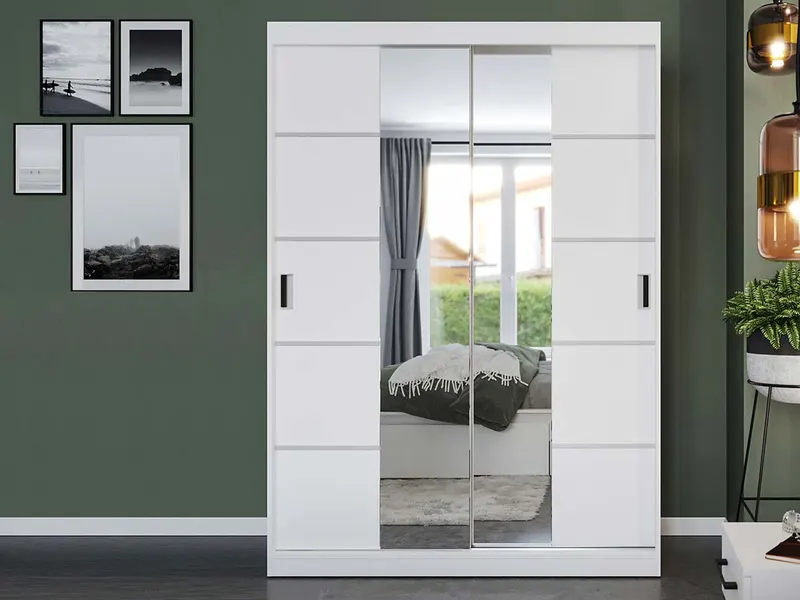 Dulap Nordis 138 usi alb/oglinda