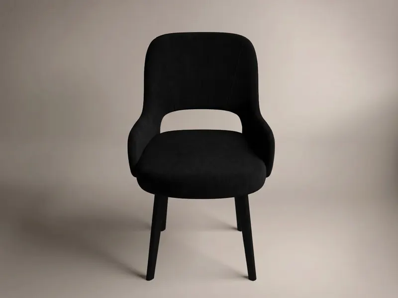 Set Masa Olive + 6 Scaune Berna Catifea Negru — imaginea 3