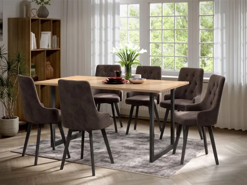 Set Masa Olive + 6 Scaune Talin Maro