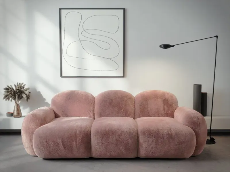 Canapea bubble Zenvia plusata roze — imaginea 3