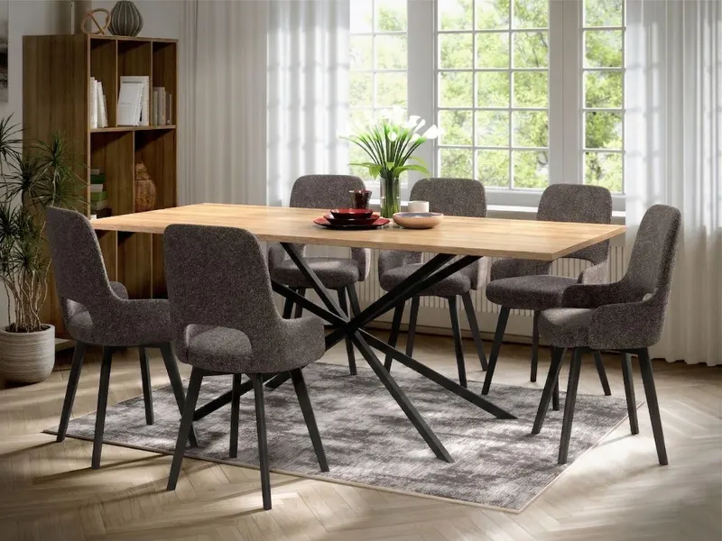 Set Masa Otis + 6 Scaune Berna Cappuccino