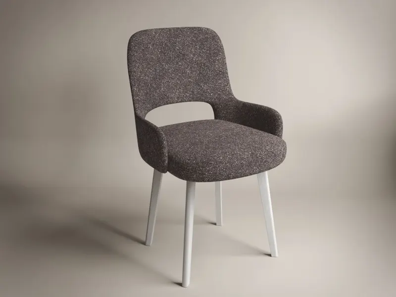 Scaun Berna Tapitat Cappuccino Alb