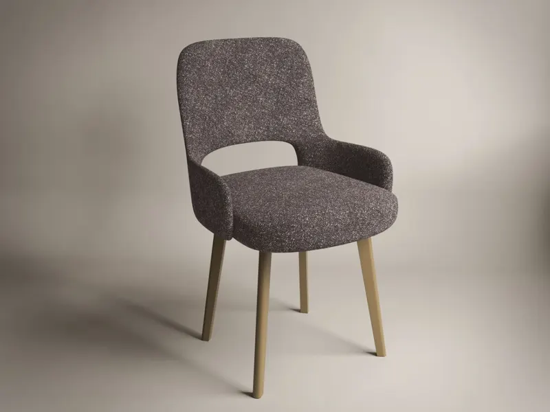 Scaun Berna Tapitat Cappuccino Maro / Stejar