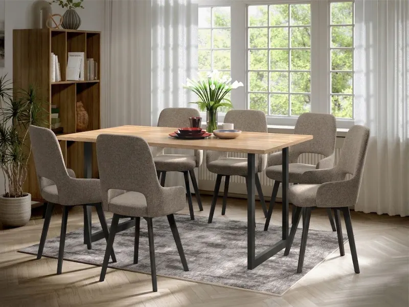 Set Masa Olive + 6 Scaune Berna Bej