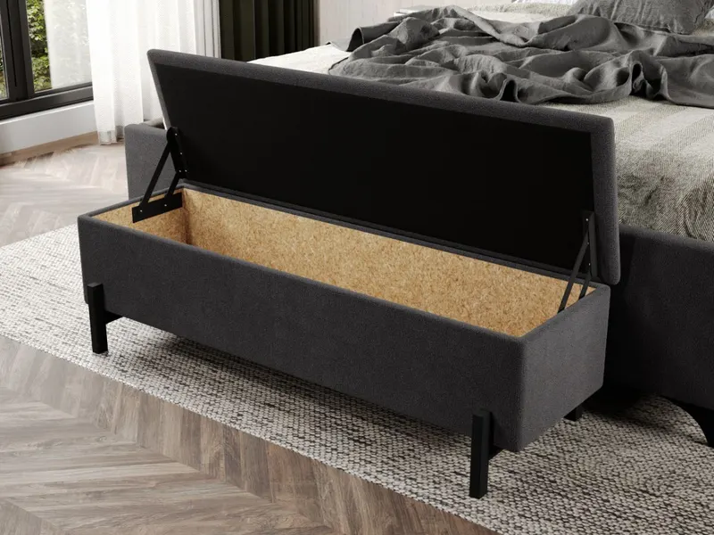 Bancheta tapitata Steel Gri Antracit — imaginea 2