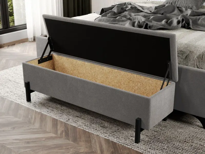 Bancheta tapitata Steel Gri — imaginea 2