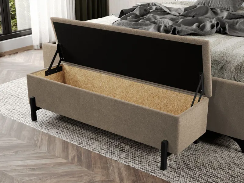 Bancheta tapitata Steel Crem — imaginea 2