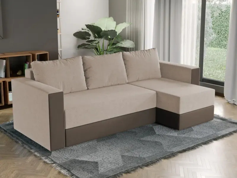 Coltar Extensibil Alfa Stofa Bej / Piele Maro