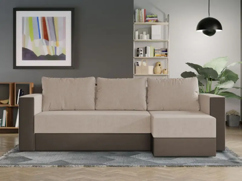 Coltar Extensibil Alfa Stofa Bej / Piele Maro — imaginea 2