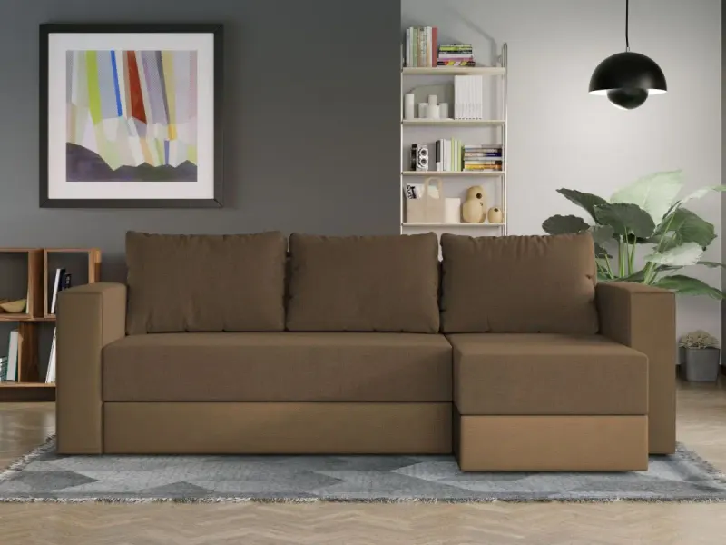 Coltar Extensibil Alfa Stofa Maro / Piele Cappuccino — imaginea 2