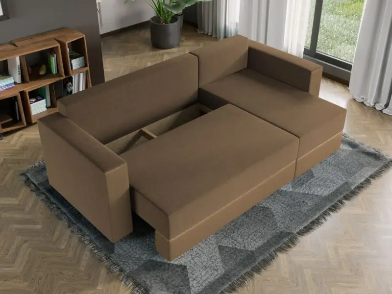 Coltar Extensibil Alfa Stofa Maro / Piele Cappuccino — imaginea 3