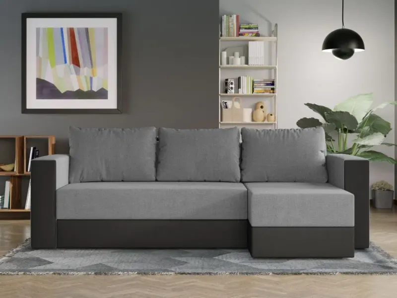Coltar Extensibil Alfa Stofa Gri Deschis / Piele Gri — imaginea 2