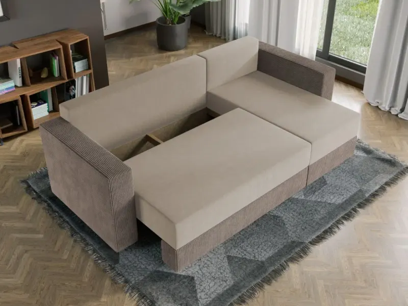 Coltar Extensibil Alfa Catifea Bej / Reiat Cappuccino — imaginea 3