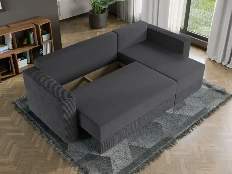 Coltar Extensibil Alfa Catifea / Reiat Gri Inchis — imaginea 3