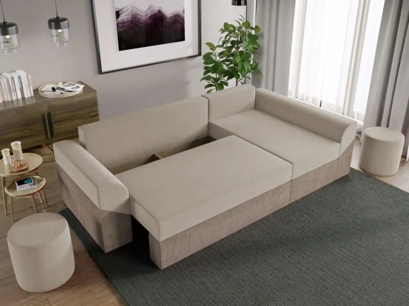Coltar Extensibil Cali Catifea Bej / Reiat Cappuccino — imaginea 3