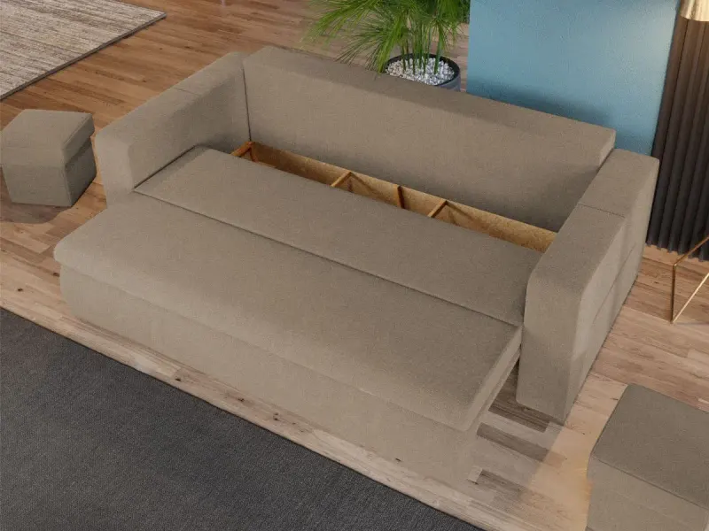 Canapea Extensibila Rita Cappuccino — imaginea 3