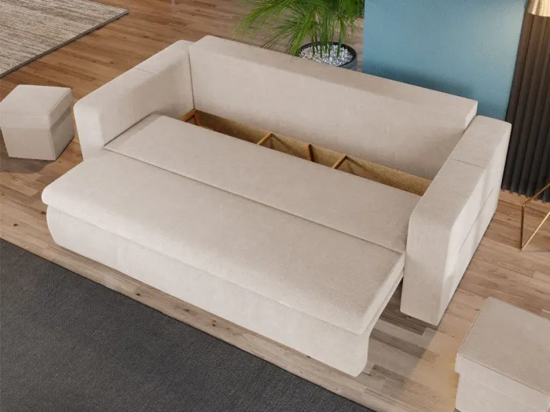 Canapea Extensibila Rita Crem — imaginea 3