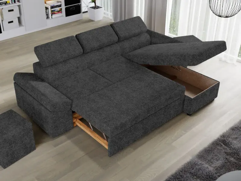 Coltar Extensibil Jamaica Plusat Gri Inchis — imaginea 3