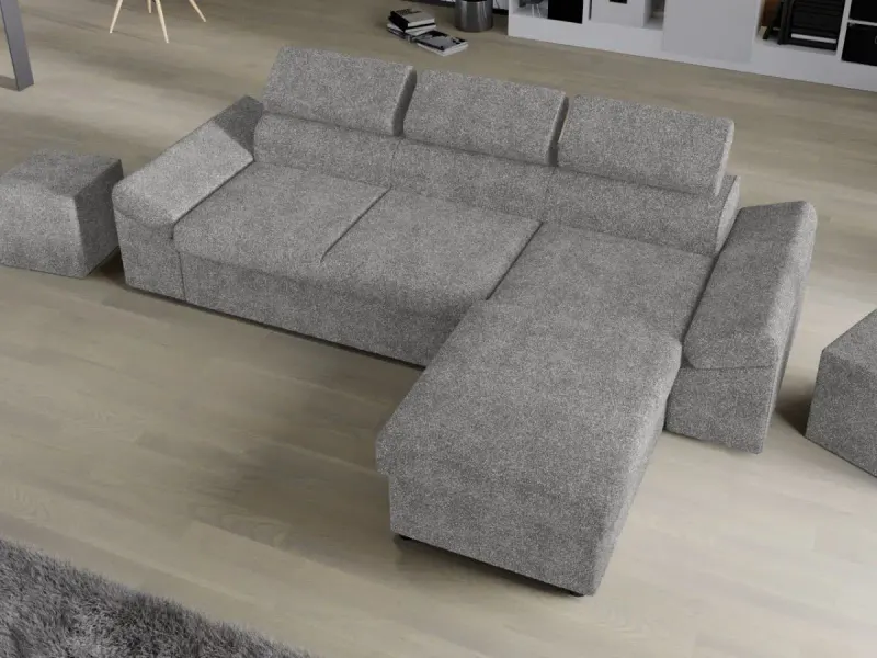 Coltar Extensibil Jamaica Plusat Gri Deschis — imaginea 2