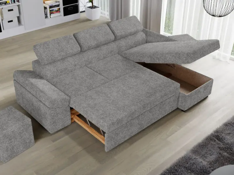 Coltar Extensibil Jamaica Plusat Gri Deschis — imaginea 3