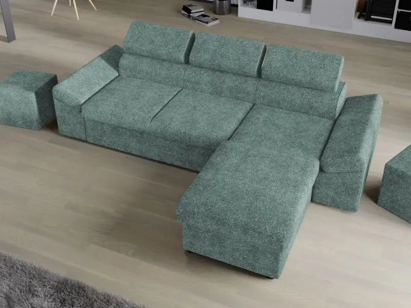 Coltar Extensibil Jamaica Plusat Turcoaz — imaginea 2