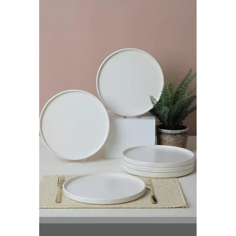 Set farfurii, Alb Mat, 27 cm - Alb