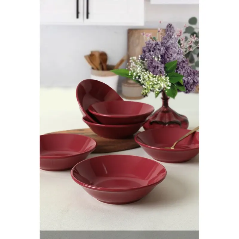 Set farfurii, Roșu, 18 cm - Rosu