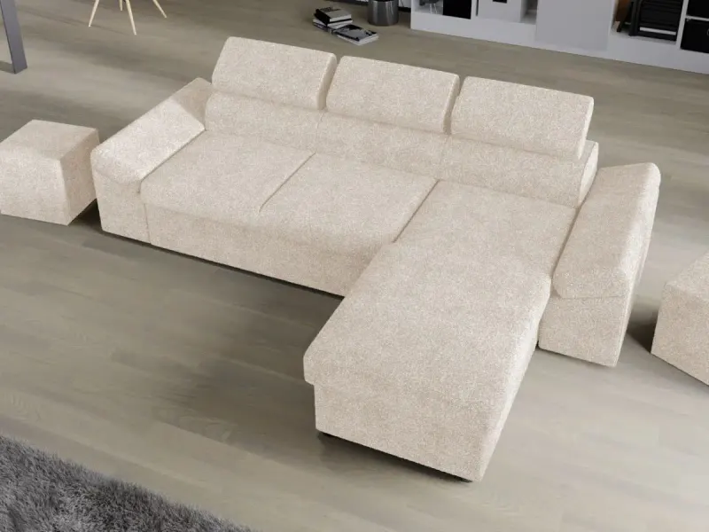 Coltar Extensibil Jamaica Plusat Crem — imaginea 2