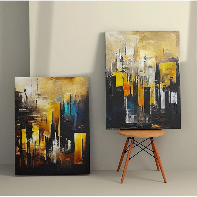 Tablou Canvas (2 bucăți) Antonio 9, Multicolor, 110x70 cm - Multicolor