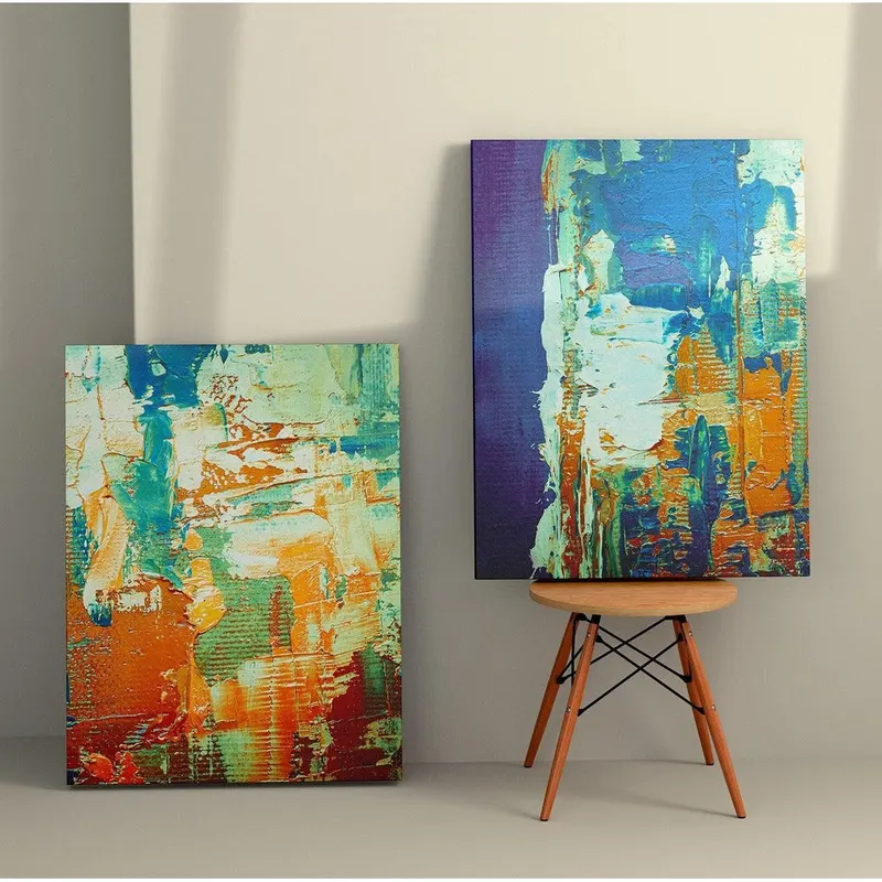 Tablou Canvas (2 bucăți) Rustic 1, Multicolor, 150x100 cm - Multicolor