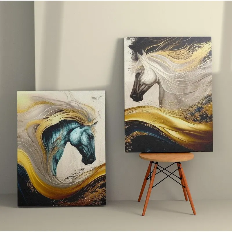 Tablou Canvas (2 bucăți) 2KNV4351, Multicolor, 110x70 cm - Multicolor