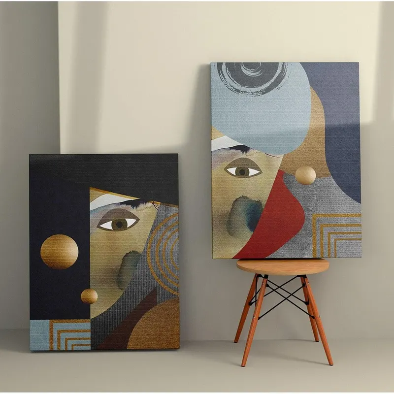 Tablou Canvas (2 bucăți) 2KNV4335, Multicolor, 110x70 cm - Multicolor