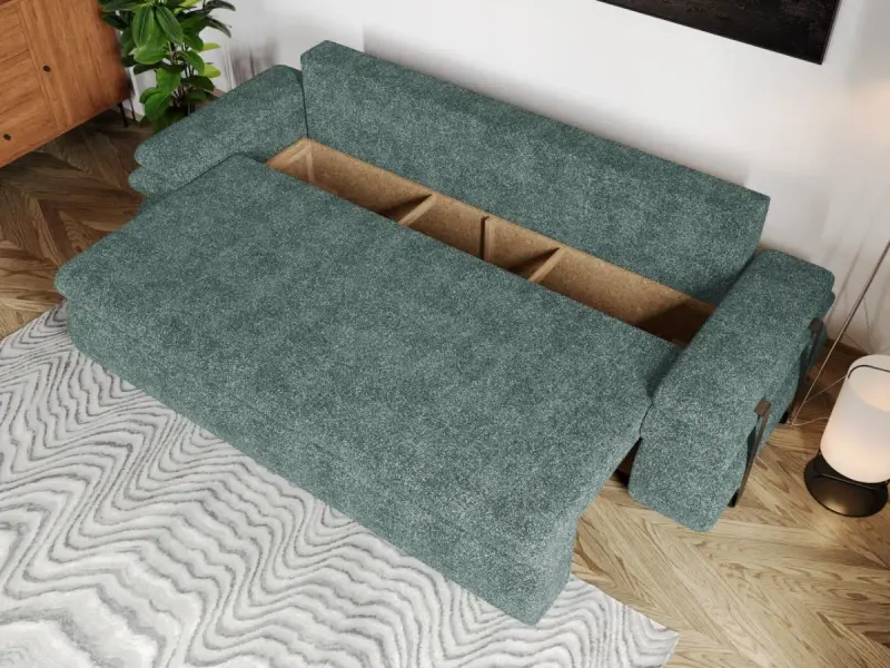 Canapea Extensibila Molly Plusata Turcoaz — imaginea 3