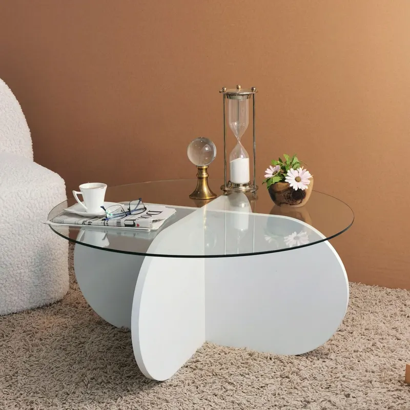 Masuta de cafea Bubble - White, Alb, 75x35x75 cm - Alb