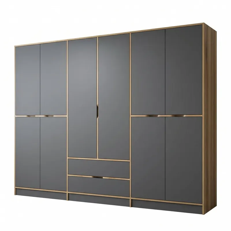 Dulap Haine Elina - 7200, Auriu, 277x52x208 cm - Auriu