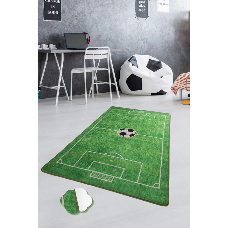 Covor de Teren Football Haaland, Verde, 140x190 cm - Verde / 140 x 190