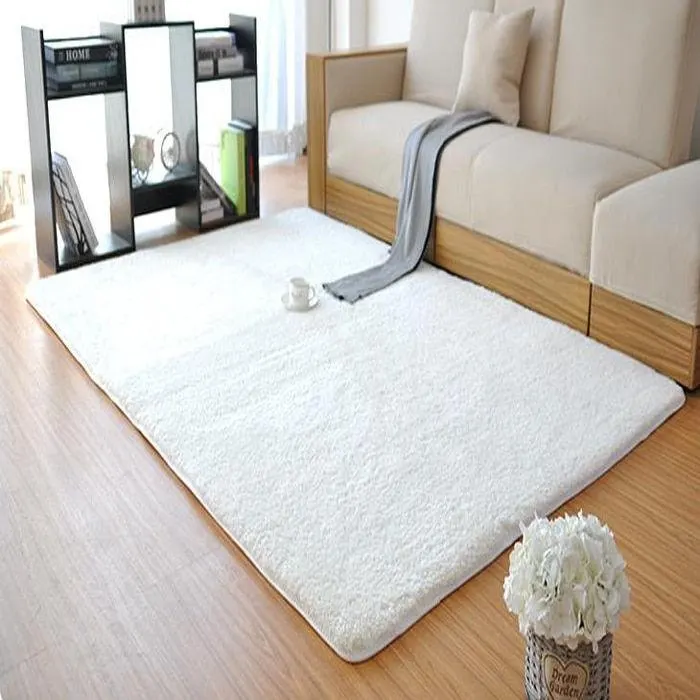 Covor de living / dormitor Pufos Lux, Lavabil, Antiderapant, Antialergic, Alb, 150x230 cm - Alb / 150 x 230
