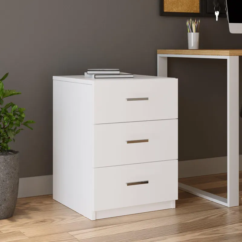 Comoda birou Rollbox, 3 sertare, 45x62x47 cm - Alb