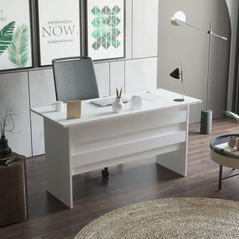 Birou Linta Lux, 140x74x60 cm - Alb