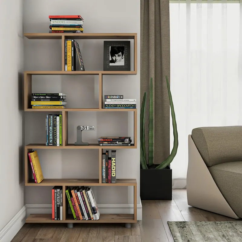 Biblioteca Elif - Pine, Stejar, 90x156x20 cm - Stejar