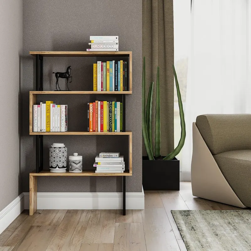 Biblioteca Ceylan Scandinav, Nuc, 80x128x22 cm - Nuc